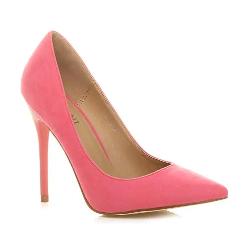 Ladies High Heel Pointed Contrast Smart Court Shoes