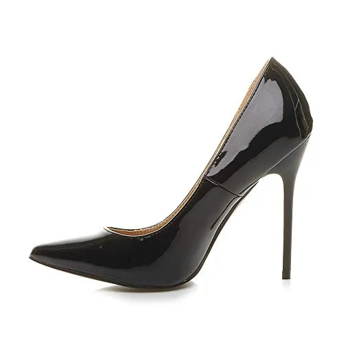 Ladies High Heel Pointed Contrast Smart Court Shoes