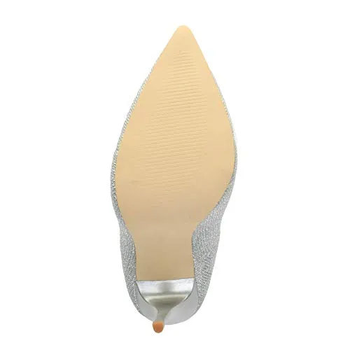 Ladies High Heel Pointed Contrast Smart Court Shoes