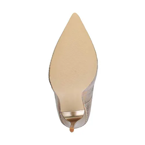 Ladies High Heel Pointed Contrast Smart Court Shoes