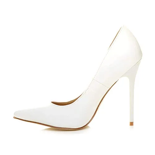 Ladies High Heel Pointed Contrast Smart Court Shoes