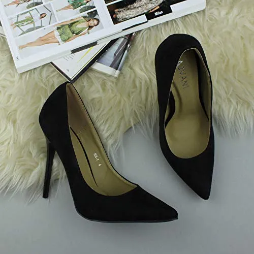 Ladies High Heel Pointed Contrast Smart Court Shoes