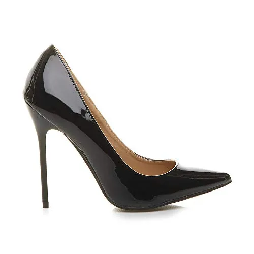 Ladies High Heel Pointed Contrast Smart Court Shoes