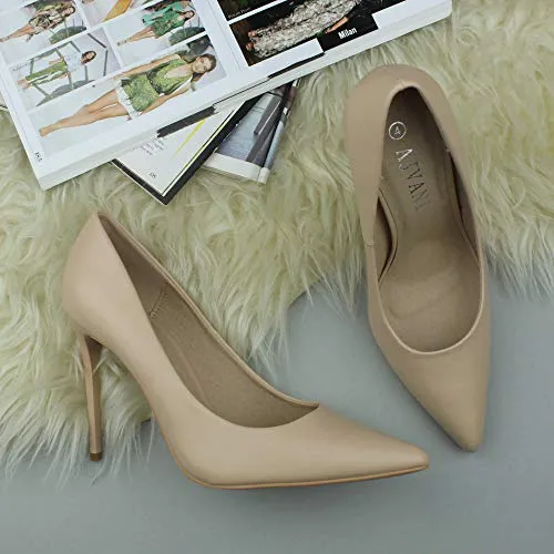 Ladies High Heel Pointed Contrast Smart Court Shoes