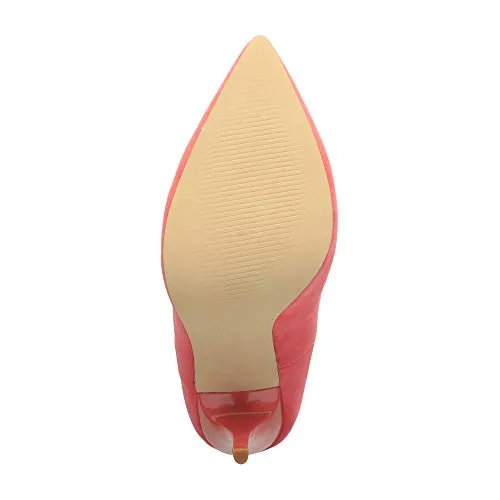 Ladies High Heel Pointed Contrast Smart Court Shoes