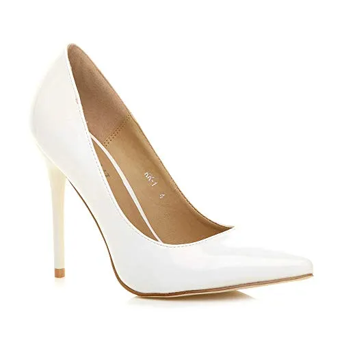 Ladies High Heel Pointed Contrast Smart Court Shoes