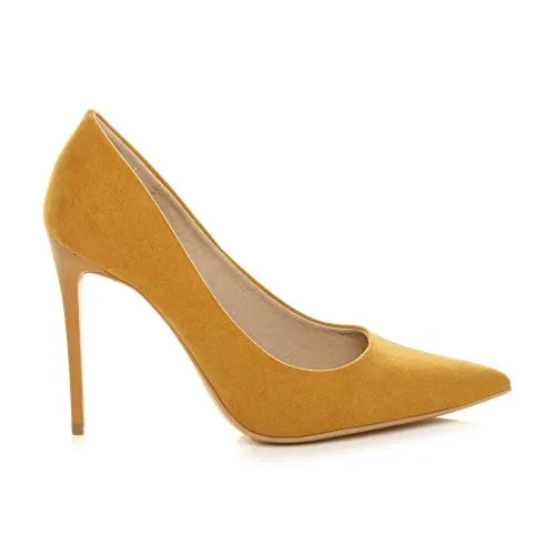 Ladies High Heel Pointed Contrast Smart Court Shoes