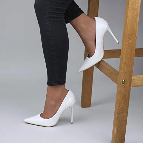 Ladies High Heel Pointed Contrast Smart Court Shoes