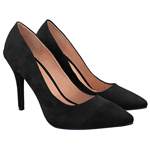 Ladies Low MID HIGH Heel With Pointed Toe Pumps In Court Shoes Style