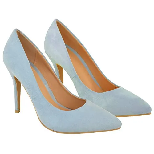 Ladies Low MID HIGH Heel With Pointed Toe Pumps In Court Shoes Style