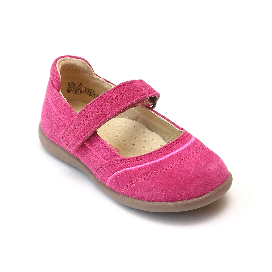 L'Amour Girls Sporty Nubuck Leather Mary Jane