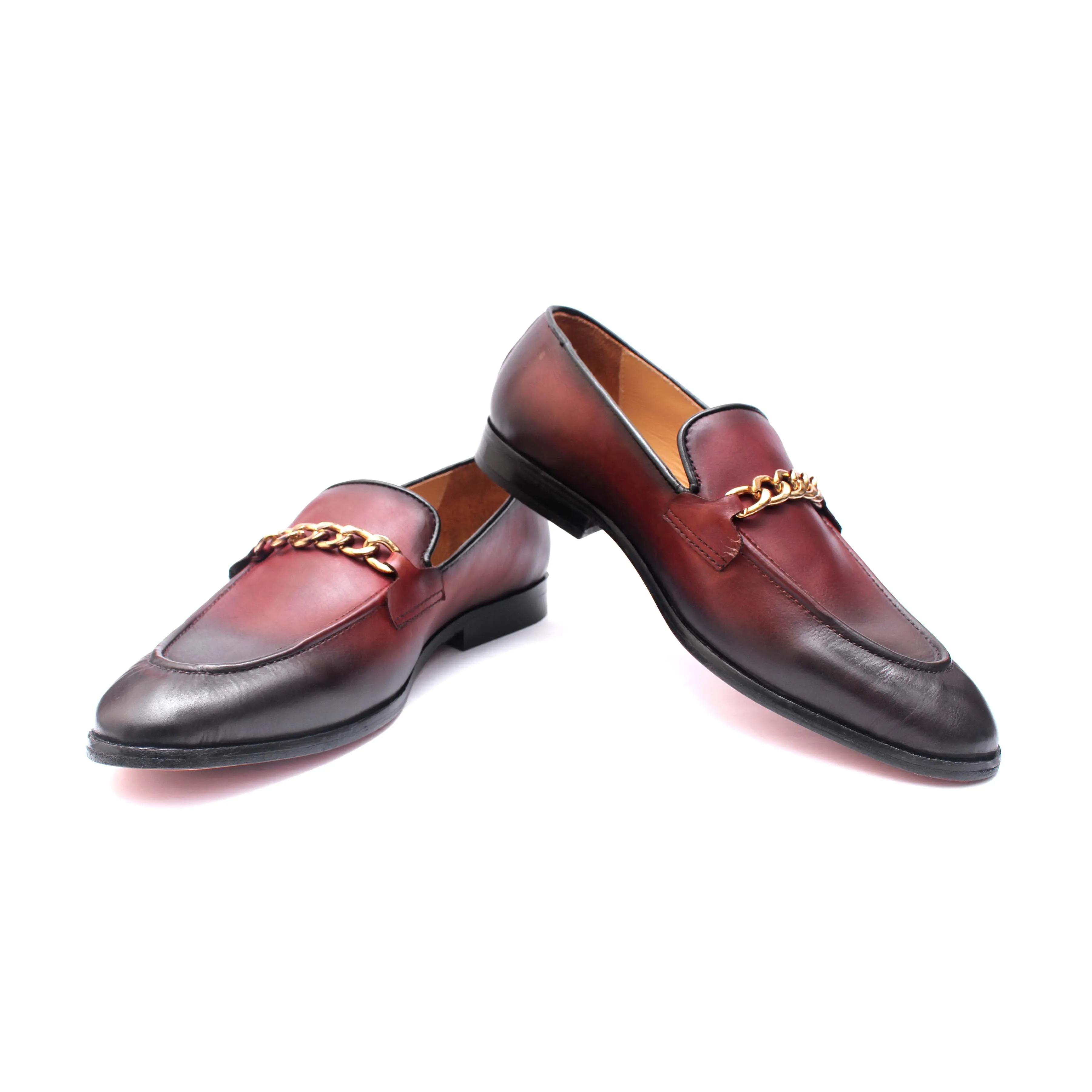 Loafers With Chain -Bordo