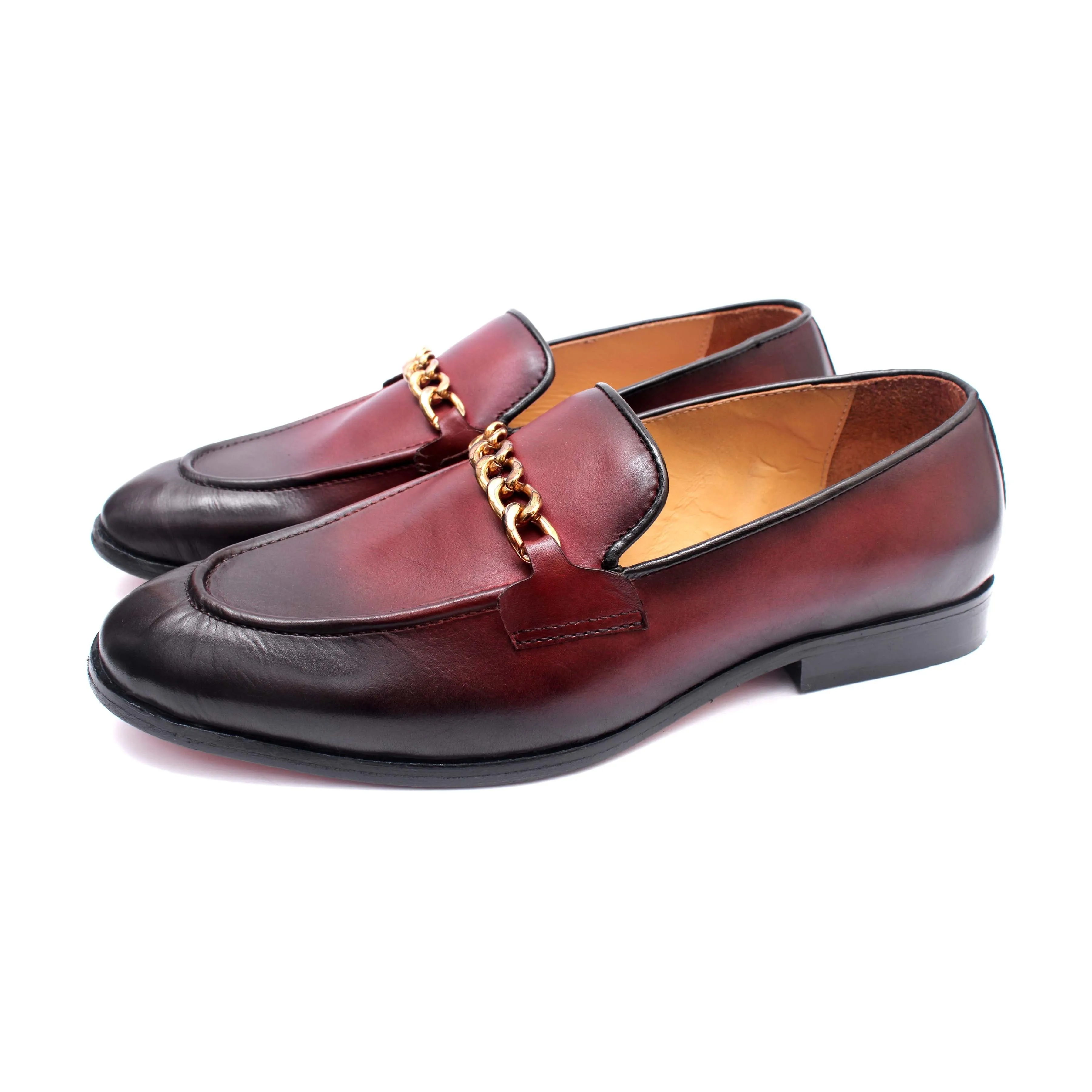 Loafers With Chain -Bordo