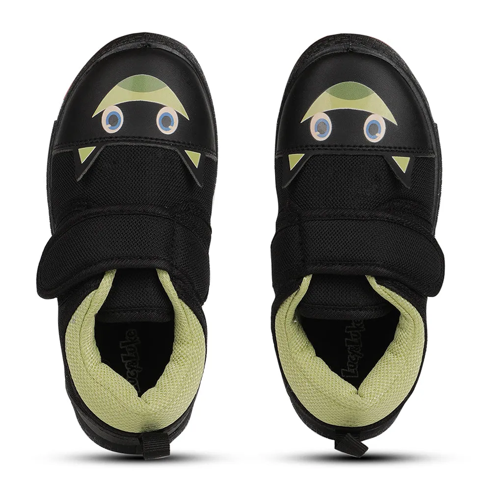 Lucy & Luke Black Casaul Non Lacing Shoes For Kids BASTIAN-60 By Liberty