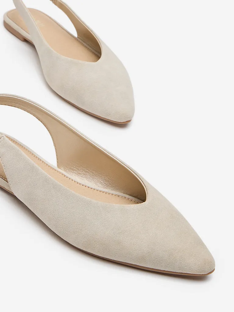 LUNA BLU Ivory Slingback Shoes