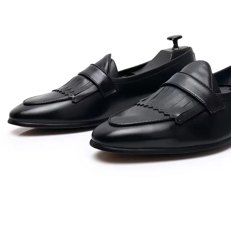 Luxury Tassel Leather Slip On Loafers