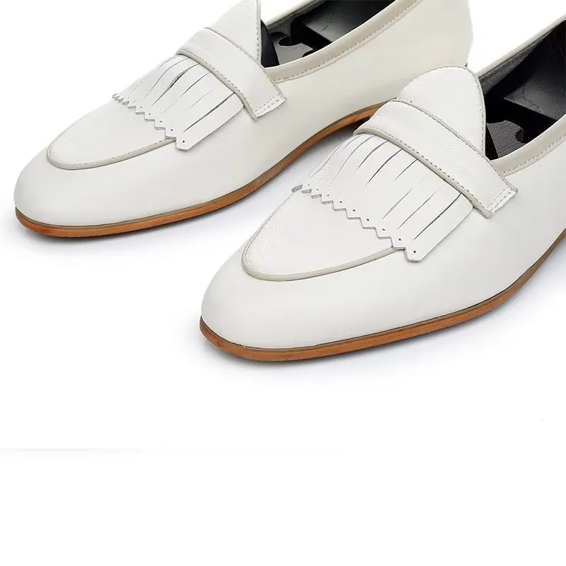 Luxury Tassel Leather Slip On Loafers