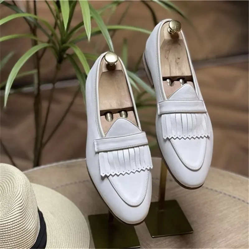 Luxury Tassel Leather Slip On Loafers