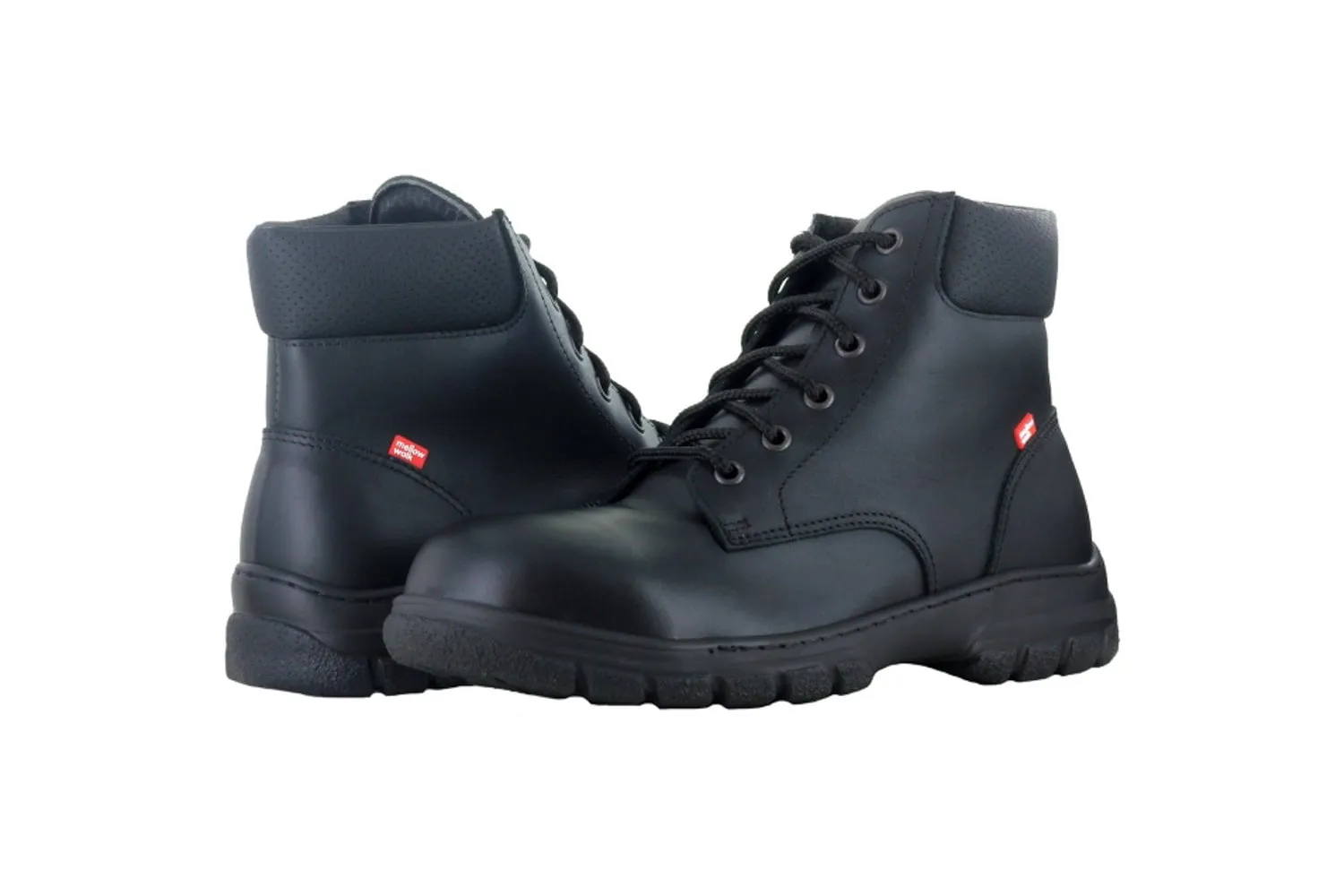 Mellow Walk Womens Maddy EH PR Black Leather Metal-Free Work Boots