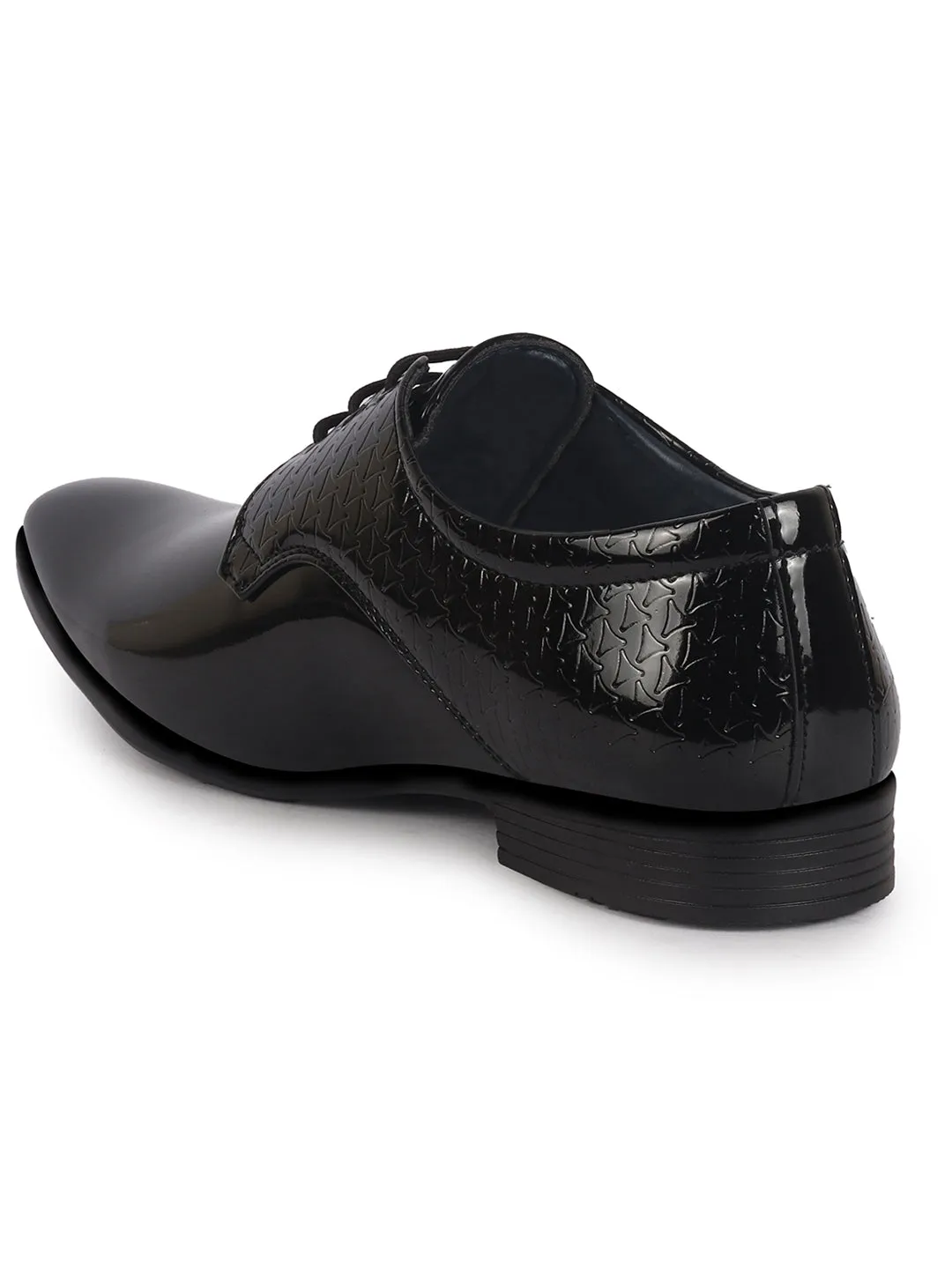 Men Black Party Formal Patent Leather Lace-Up Shoes for Office|Memory Cushion Insole|Meeting Comfort Slip-Ons