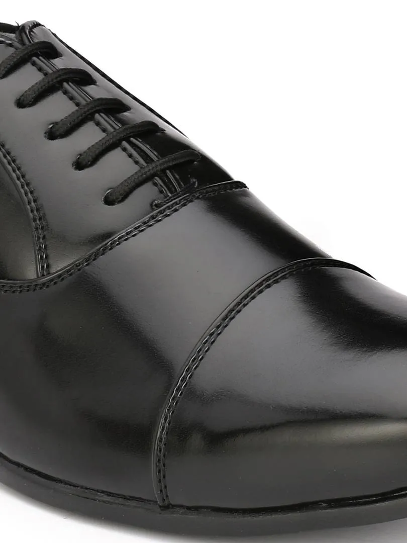 Men's Black Oxford  Synthetic Leather Formal Shoes