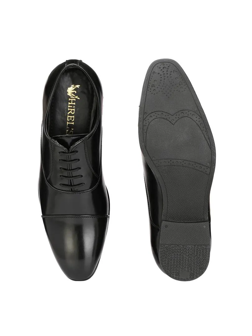 Men's Black Oxford  Synthetic Leather Formal Shoes