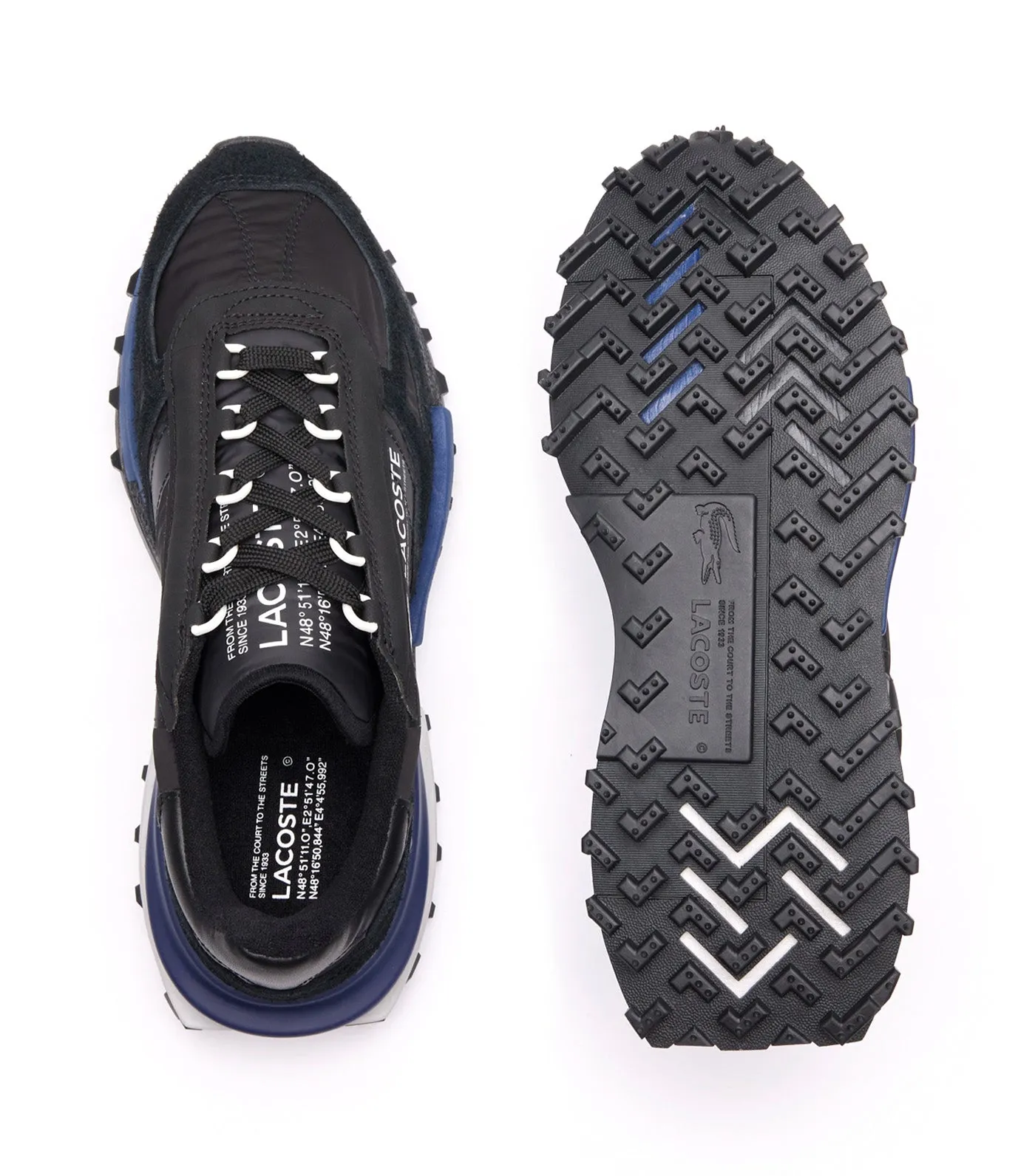 Men's Elite Active Nylon and Suede Trainers Black/Navy