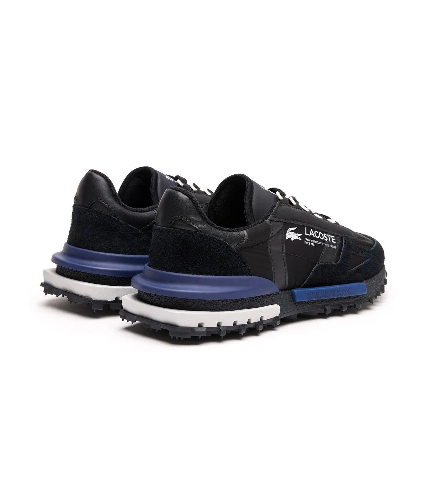 Men's Elite Active Nylon and Suede Trainers Black/Navy