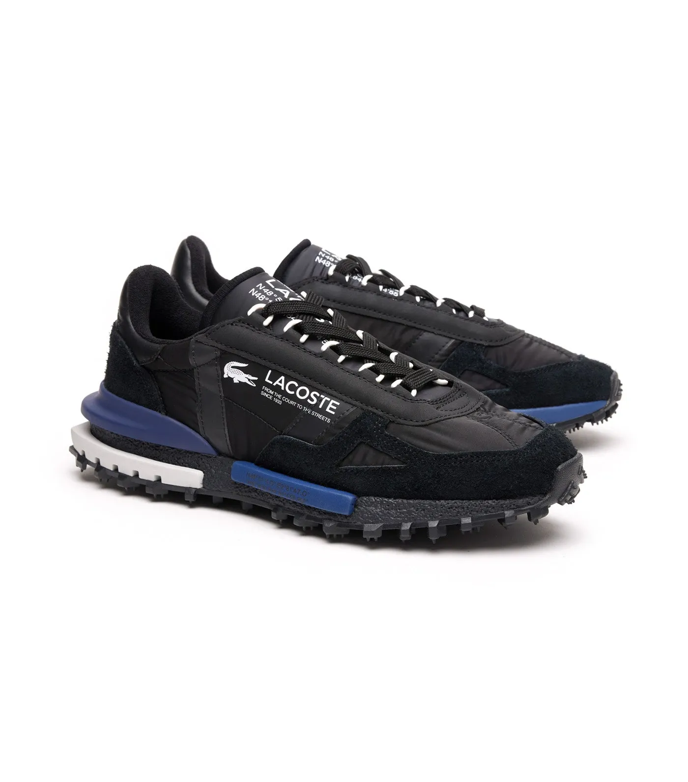 Men's Elite Active Nylon and Suede Trainers Black/Navy