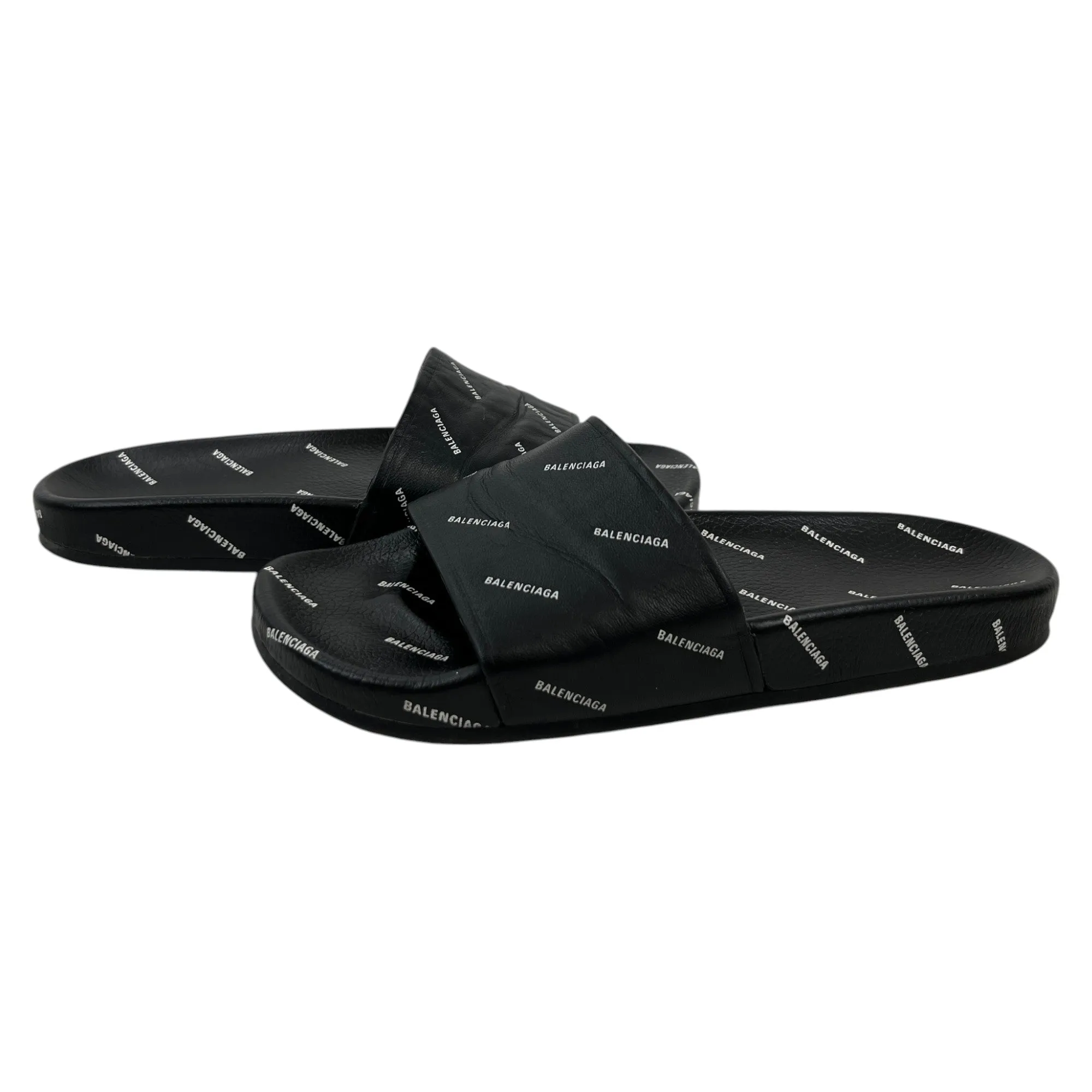 Men's Monogram Logo Slides Black Size EU 41 / UK 7