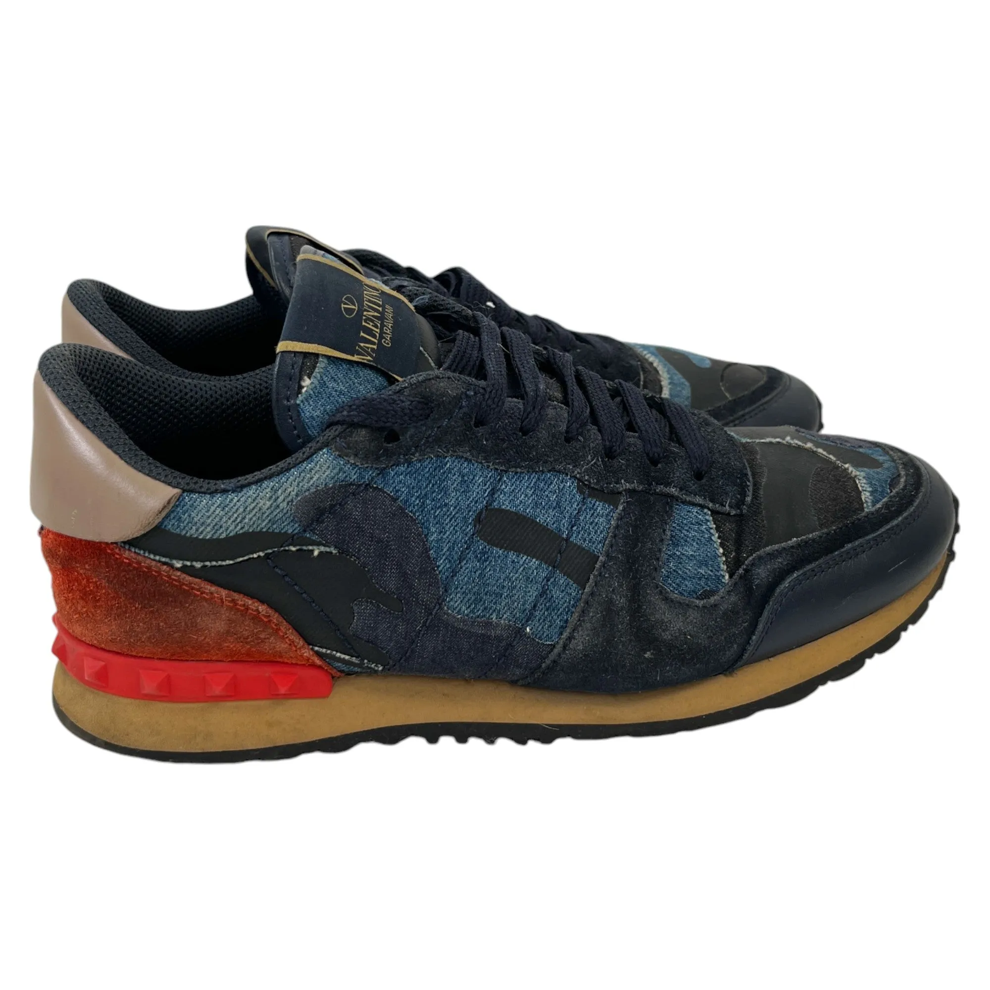 Men's Rockrunner Camouflage Denim Low Trainers Blue Size EU 40 / UK 6