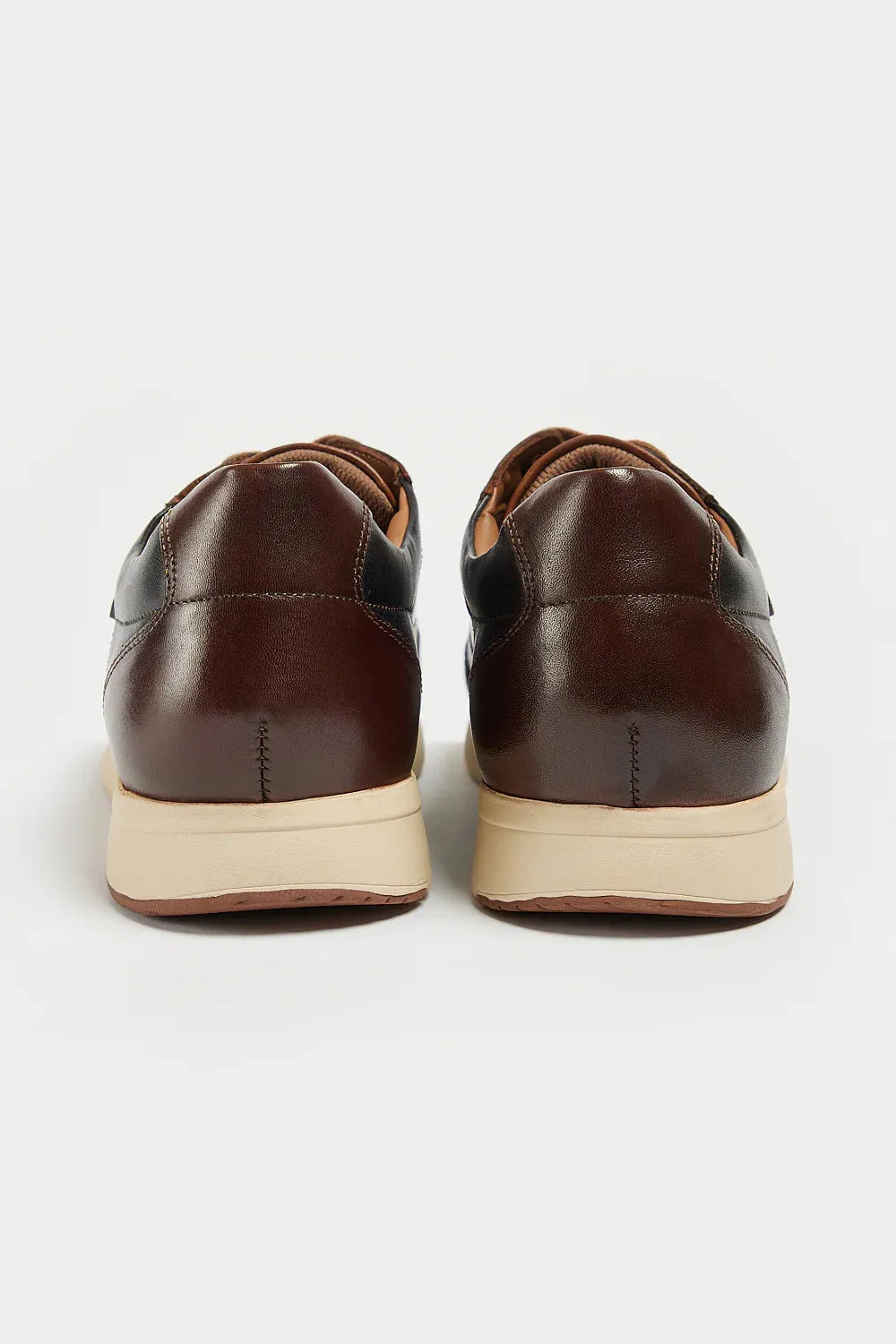 Mens Trainers POD Brown Leather Shoes Soft "Rainer"