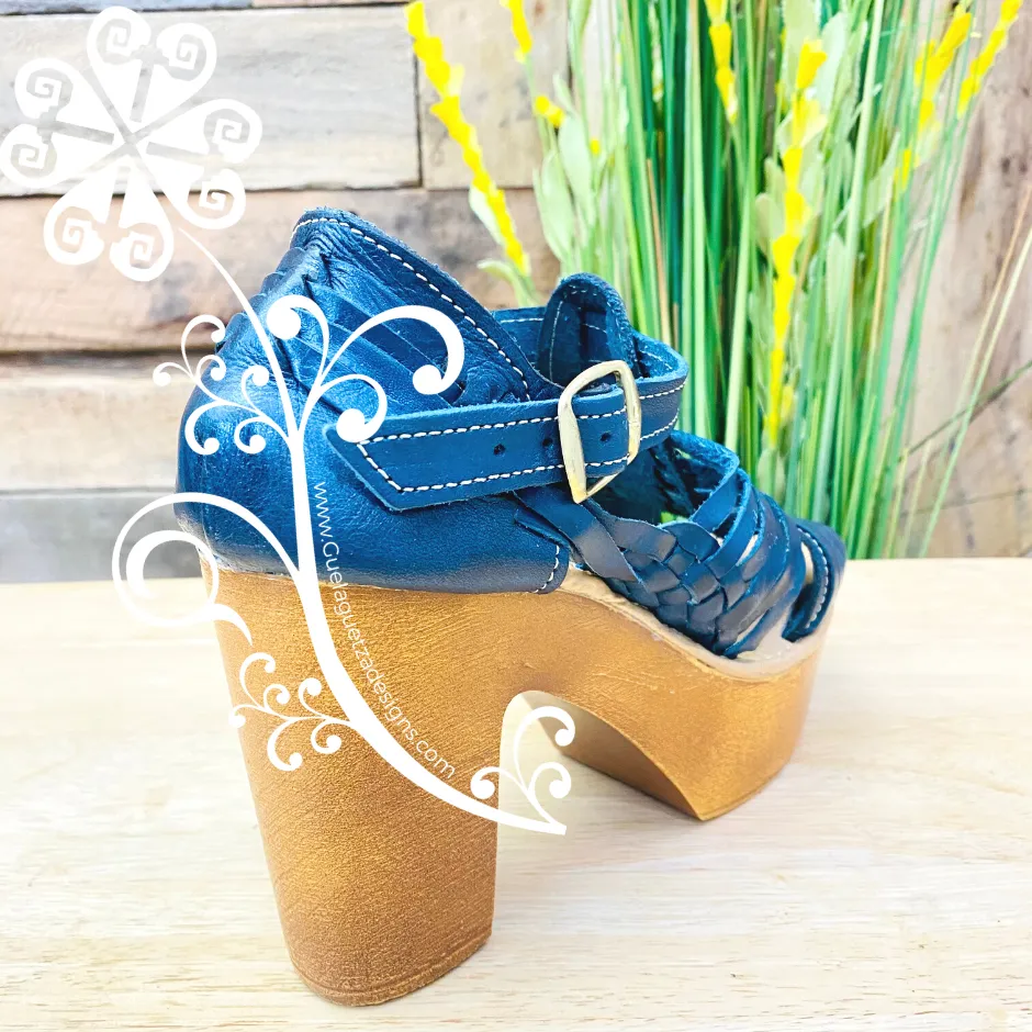 Navy Blue Tejido Clogs Women Shoes