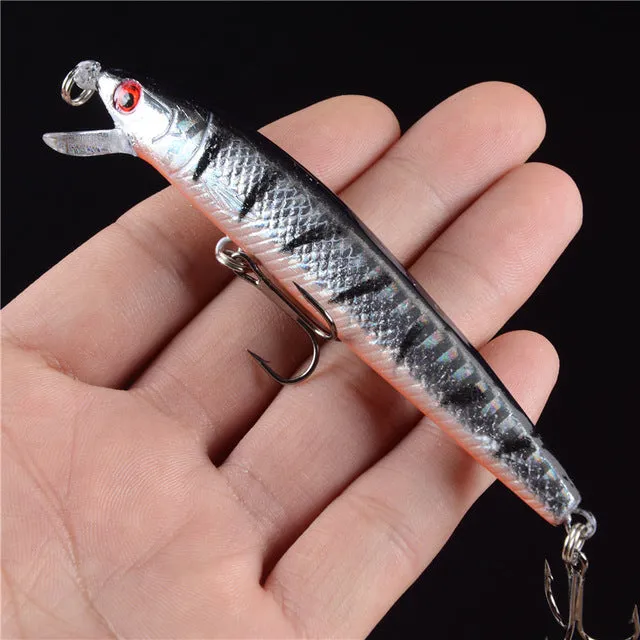 New 1pcs Hard Plastic Minnow Lure 3D Eyes Crankbait Wobbler Artificial Bait 10CM/8.5G Fishing Tackle