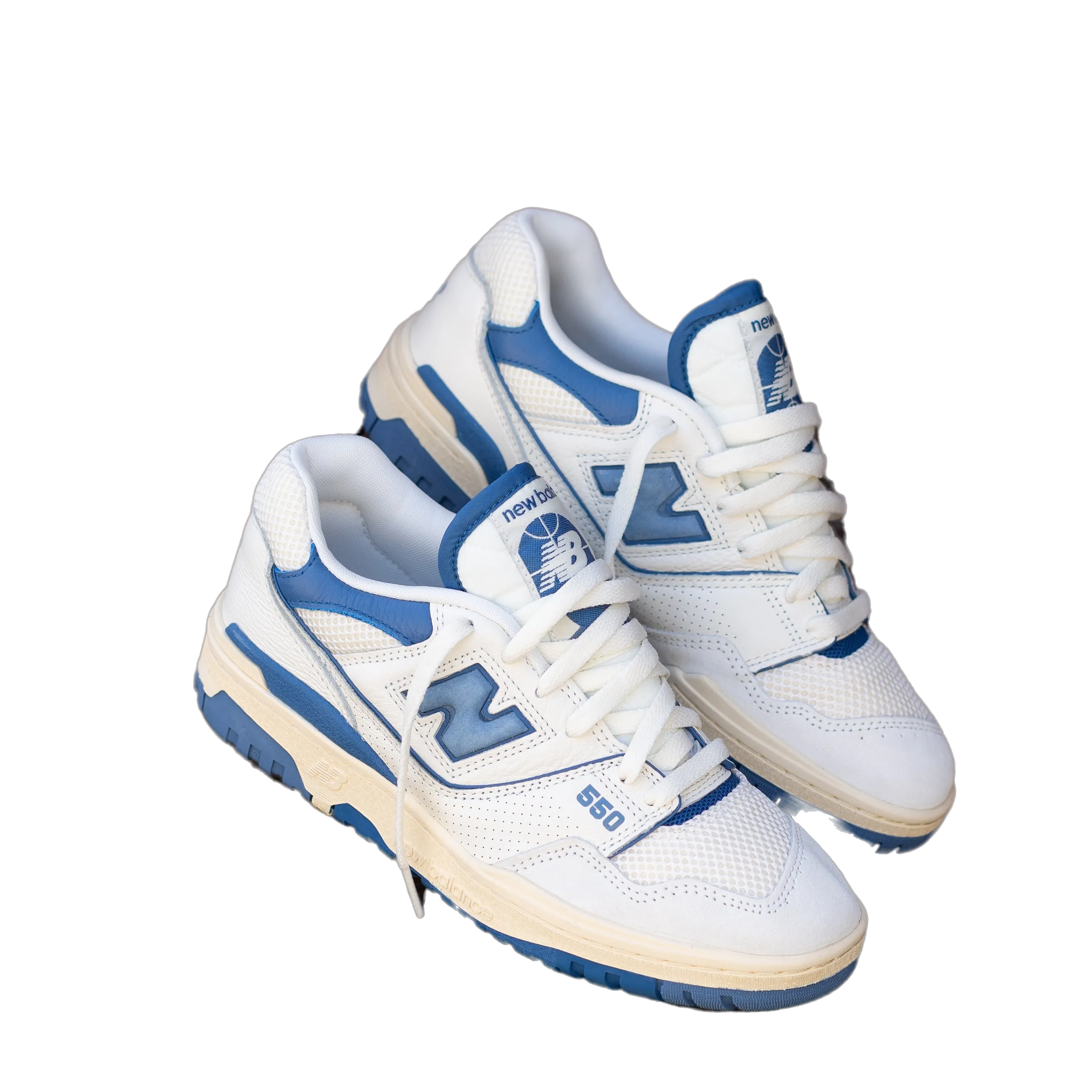 New Balance Men's 550 Shoes - Sea Salt / Blue Agate