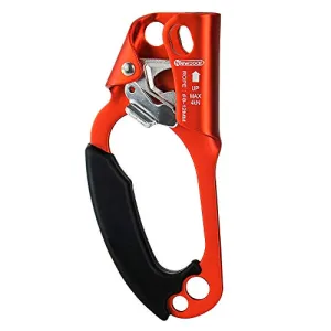 NewDoar Left Hand Ascender Rock Climbing CE Certified(Left Orange)