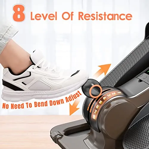 Niceday Under Desk Elliptical, Fully Assembled, Manual Quiet Seated Elliptical, 8 Adjustable Resistance, Bluetooth Foot Pedal Exerciser, Under Desk Bike Pedal Exerciser, Exerciser for Seniors