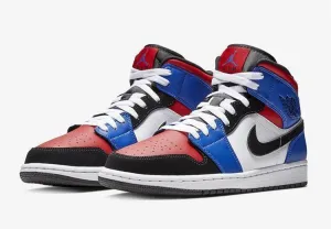 Nike Air Jordan 1 Mid Top 3 Three White Red Black BLue Shoes Basketball Men !!! CYBER MONDAY SALE !!!