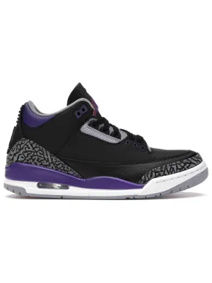 Nike Air Jordan 3 Retro Black Court Purple [Damaged Box]