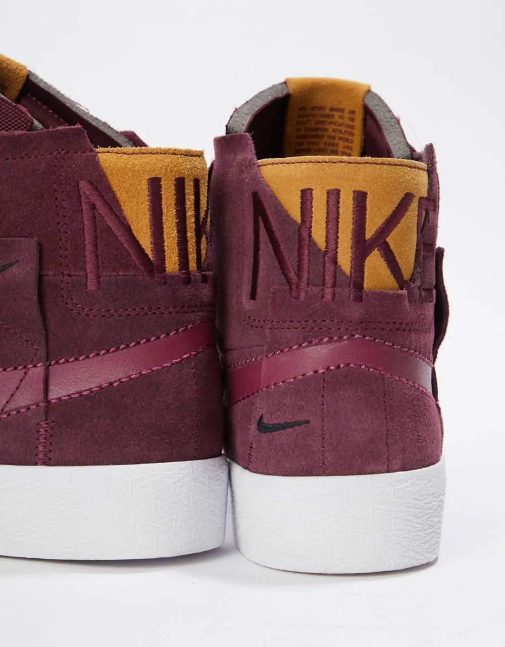 Nike SB Zoom Blazer Mid Premium Skate Shoes - Night Maroon/Rosewood-Night Maroon-White