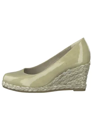 Nude Patent Wedge Slip-on Espadrille