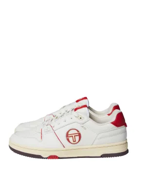 Prime Shot DA Sneaker- Antique White/ Almond Oil/ Adrenaline Red