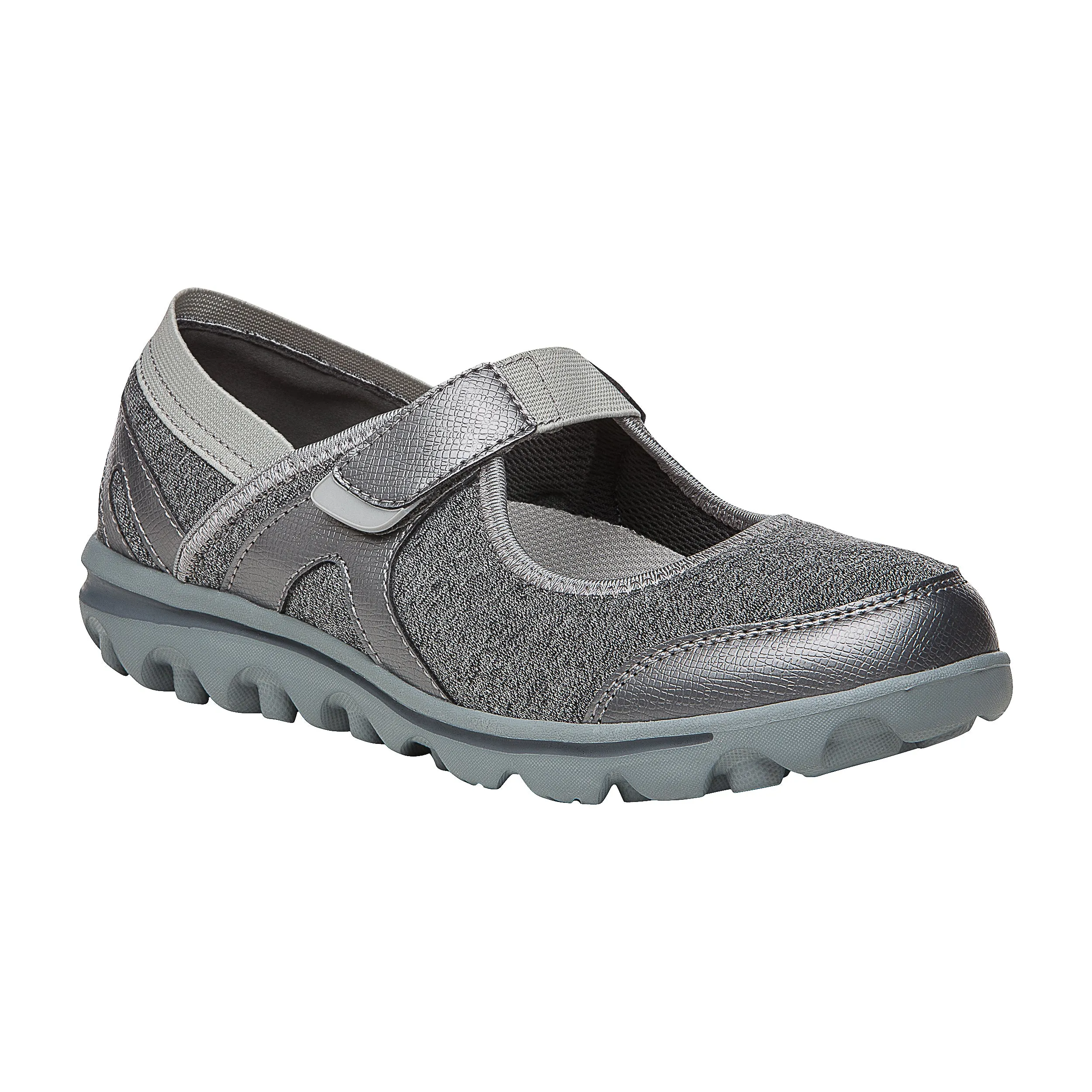 Propet Women Diabetic Mary Jane Shoes - Onalee WAA003J - Grey/Silver