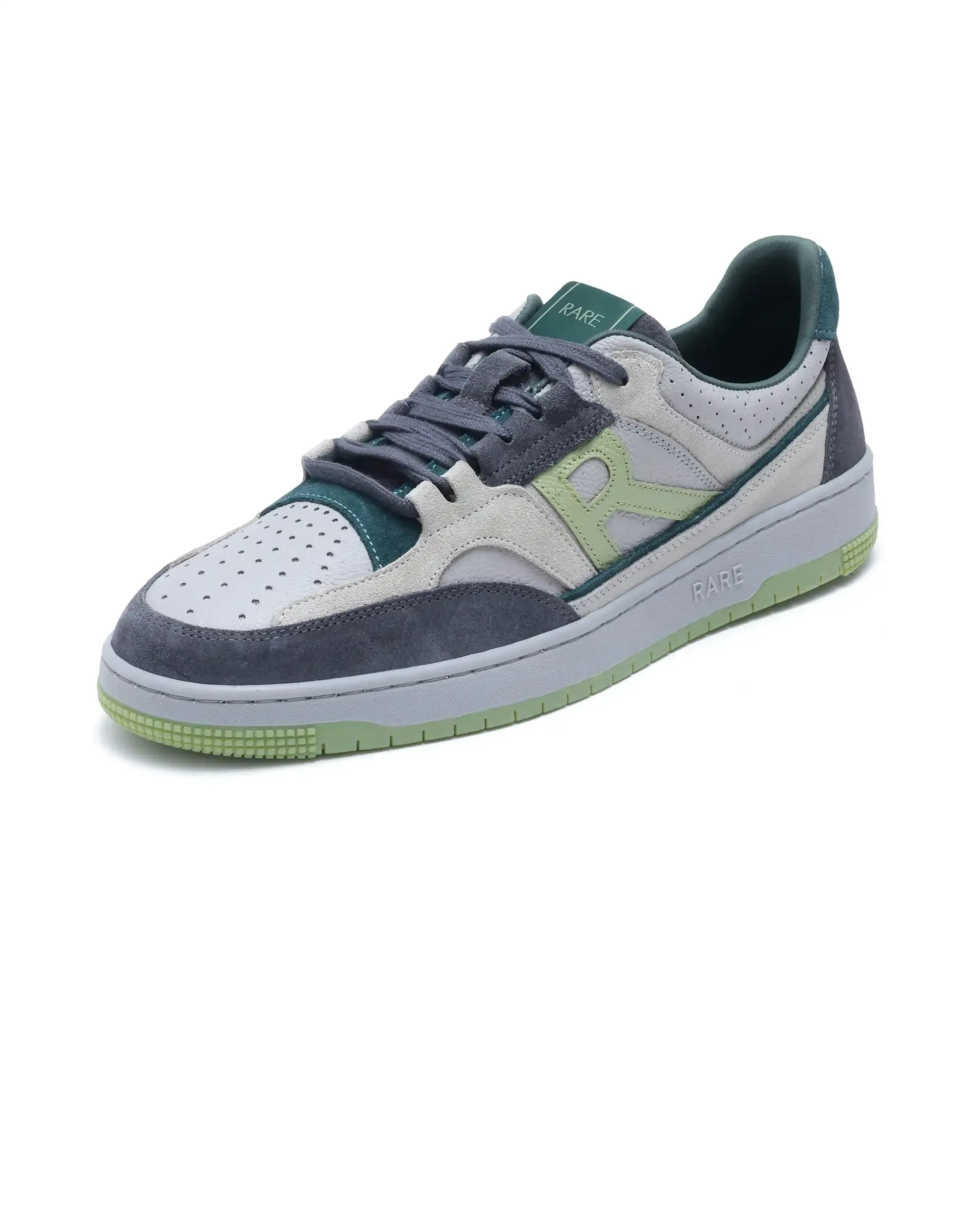 Rare Rabbit Men's Volga Light Green Plain Shoes