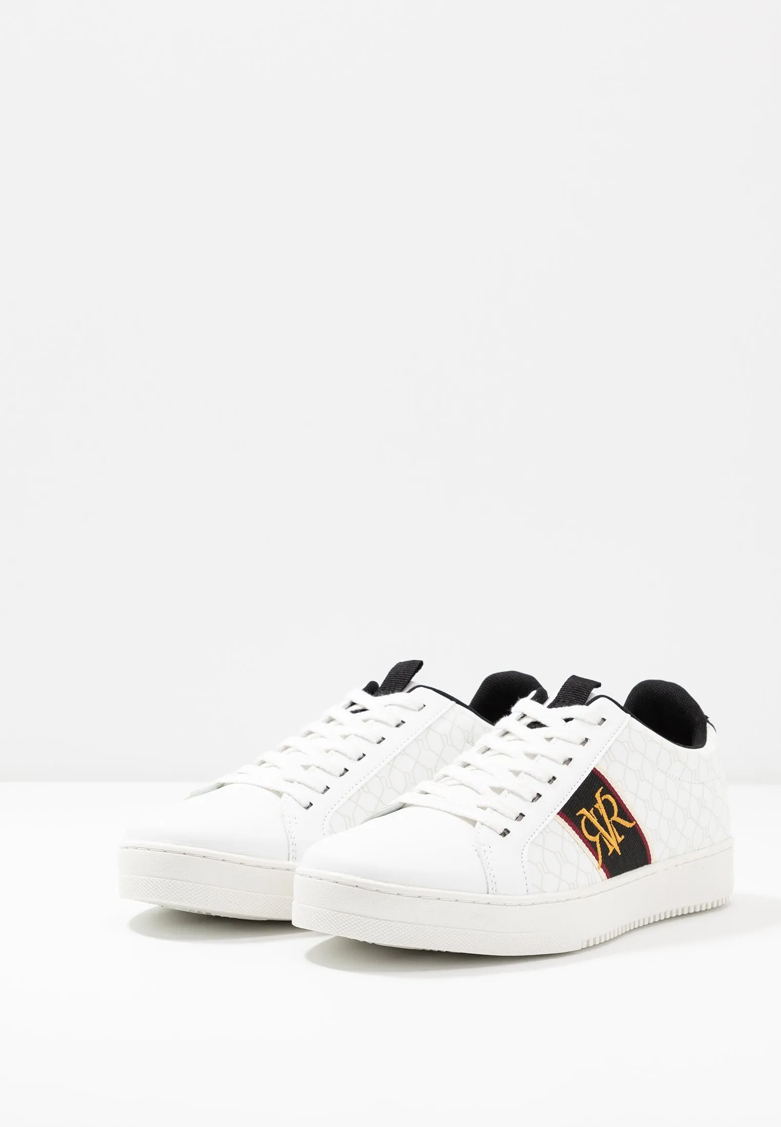 River Island Surrey White RI Monogram Mens Trainers