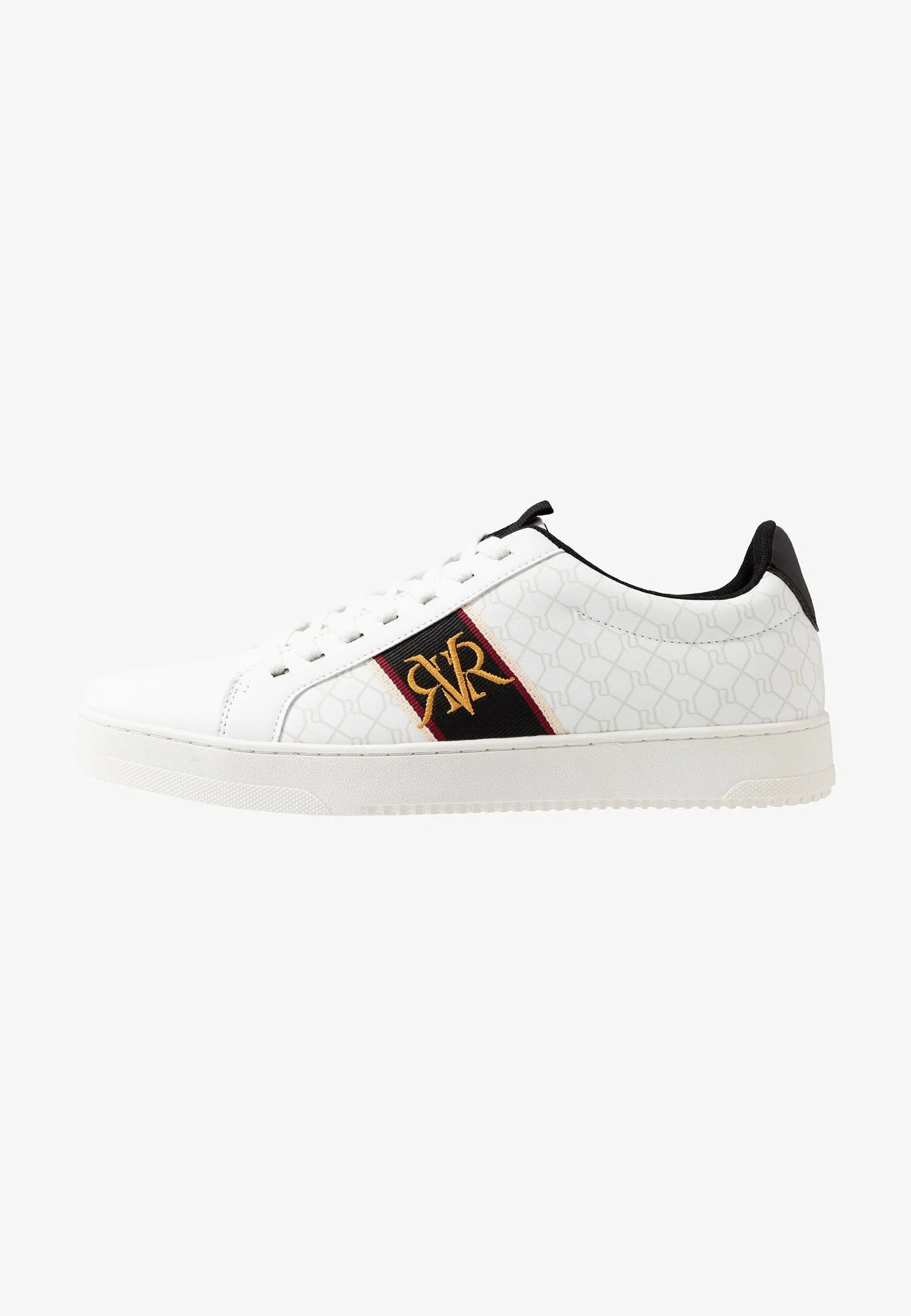 River Island Surrey White RI Monogram Mens Trainers