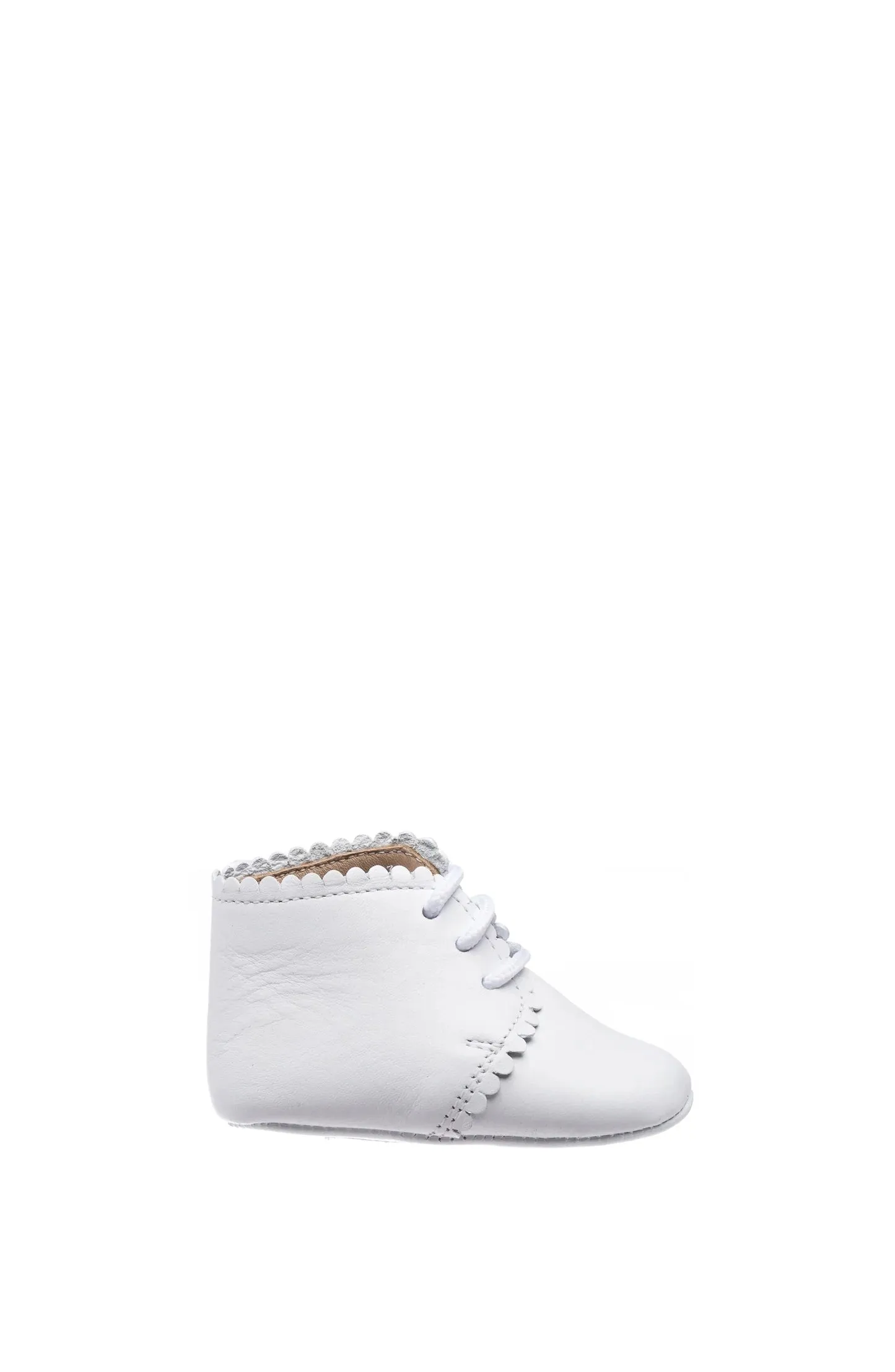 Scalloped Infants Booties - White