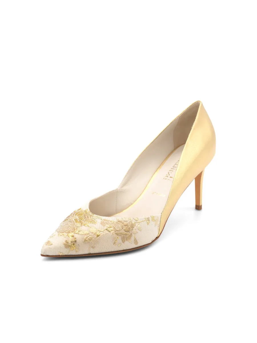 Seline Pointed Toe Pump Brocade