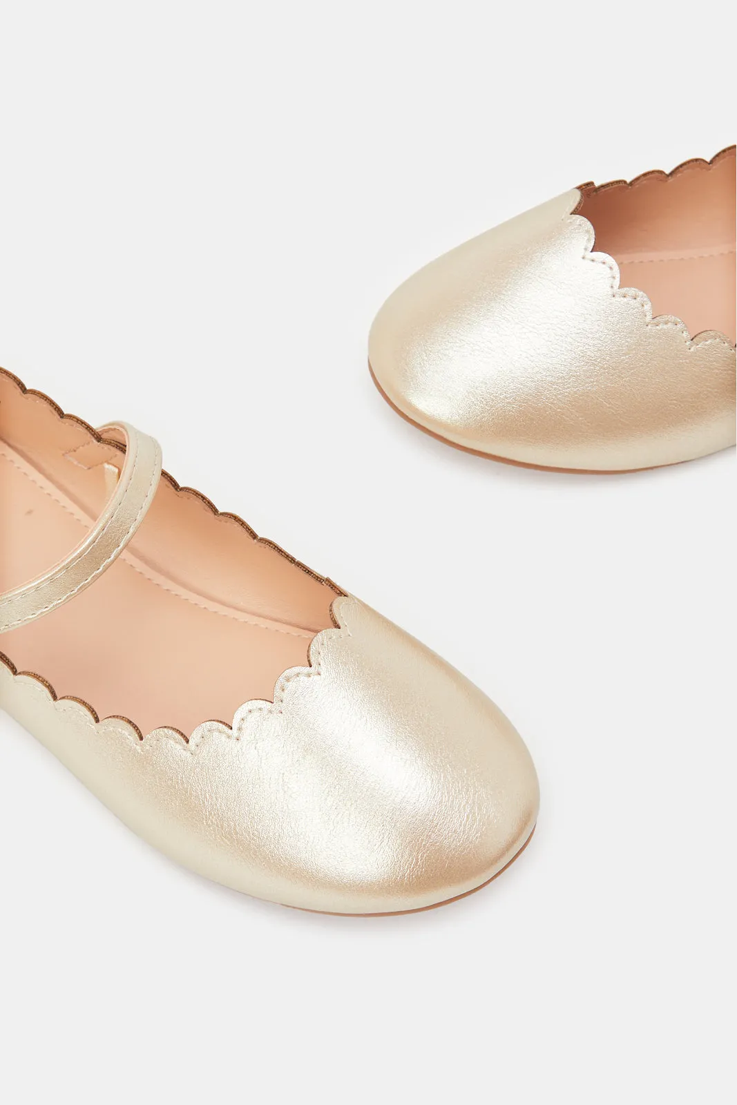 Senior Girls Gold Velcro Ballerina