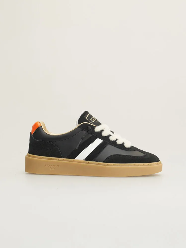 Serafini Court Trainers Black, Grey & Orange